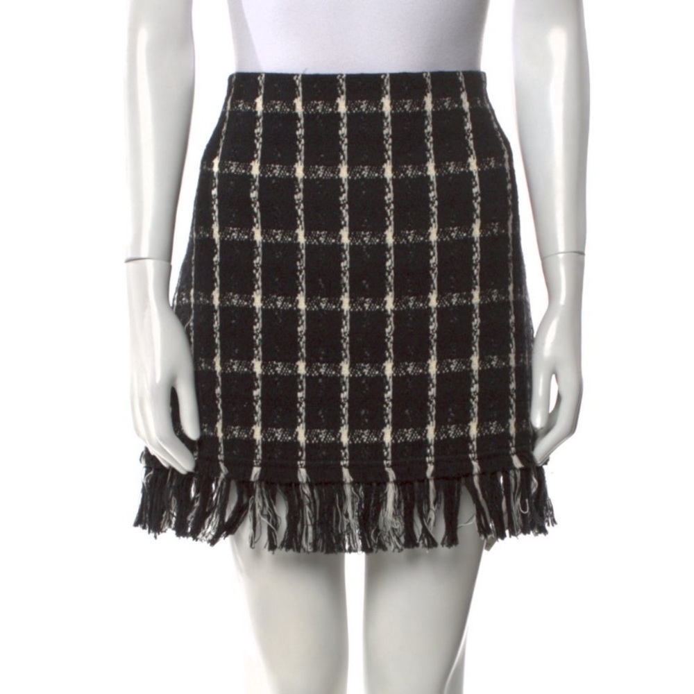 NWT Tory Burch Plaid Skirt Black and White US Size 12